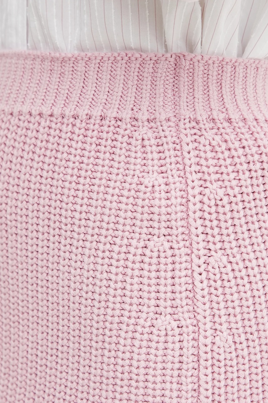 Βαμβακερή φούστα Luisa Spagnoli χρώμα: ροζ, 58633 φωτογραφία