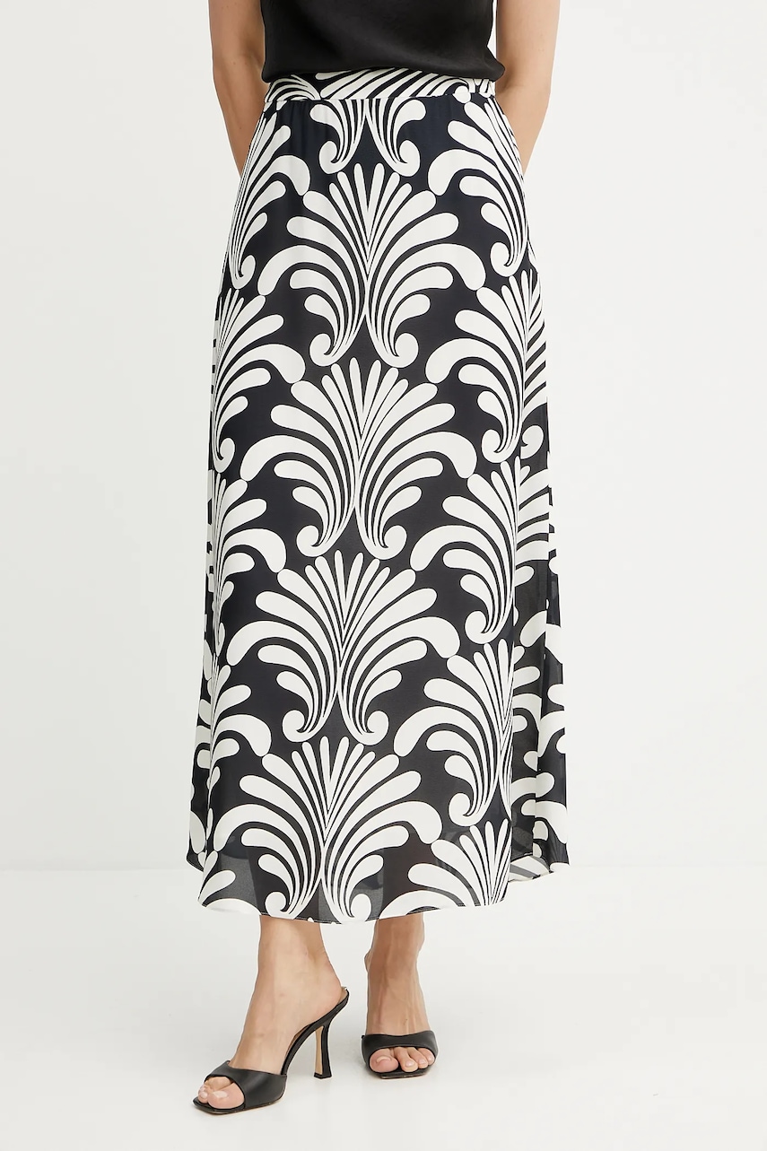 Luisa Spagnoli fustă culoarea negru, midi, evazati, 541768