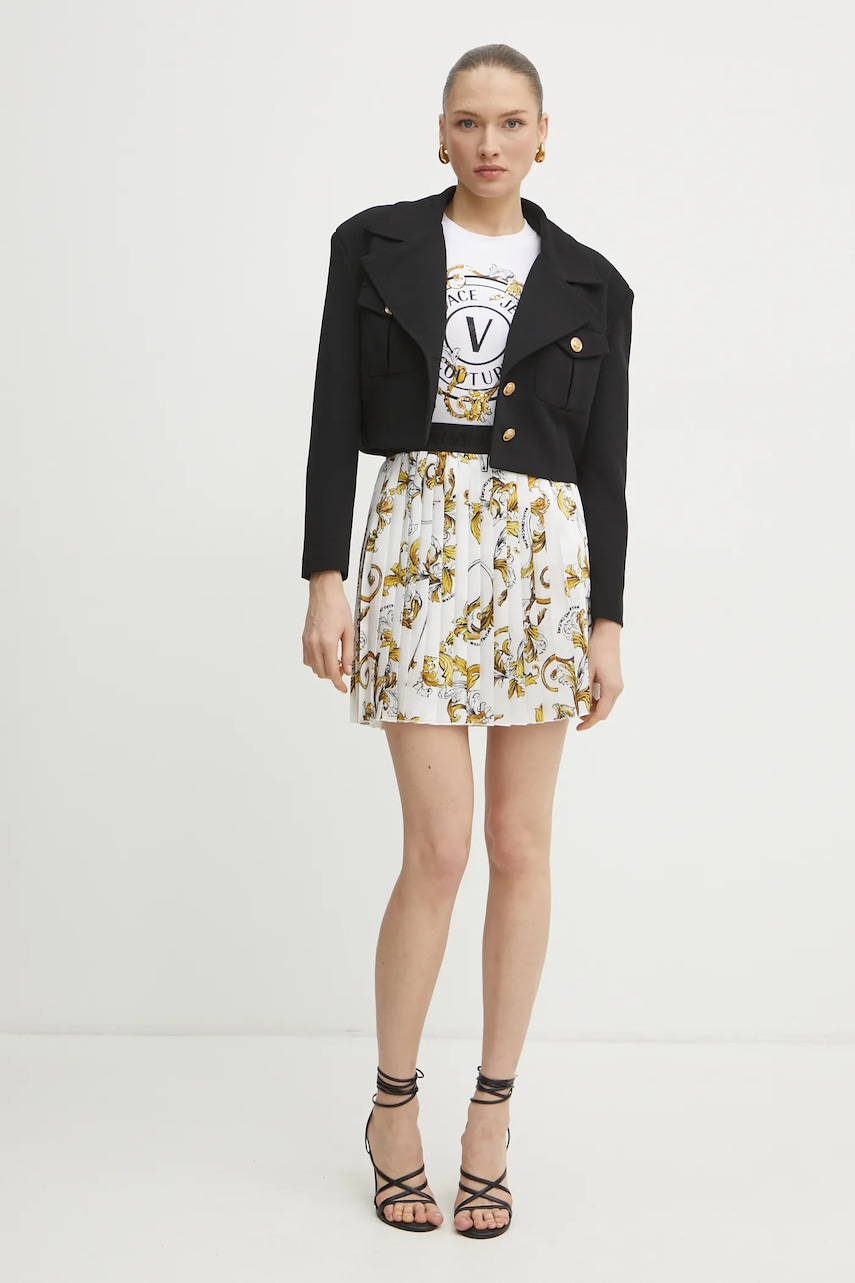 Юбка Versace Jeans Couture цвет белый mini расклешённая 78HAE820 NS574 Юбка Versace Jeans Couture цвет белый mini расклешённая 78HAE820 NS574
