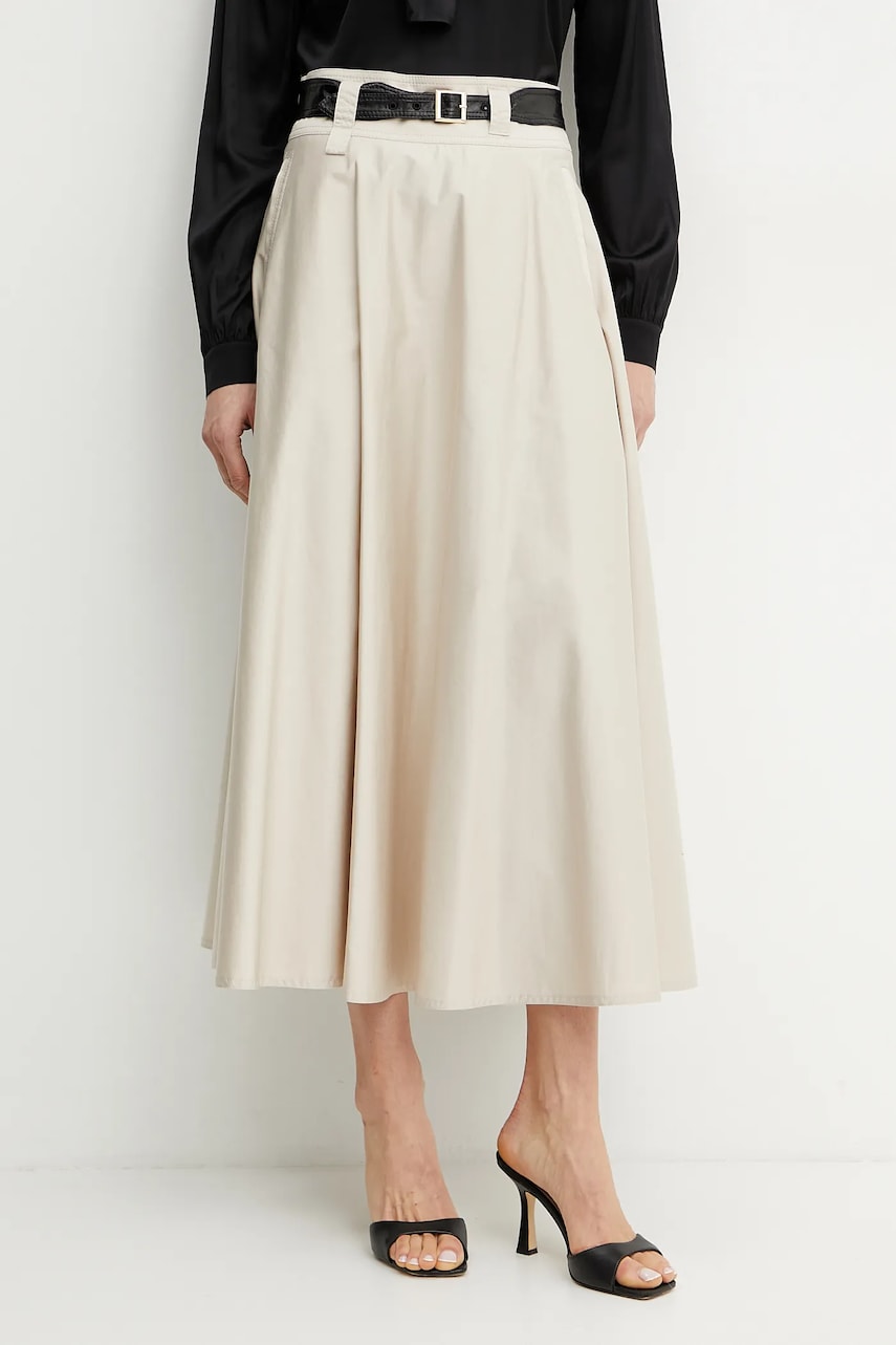 Marella fustă KUBAN culoarea bej, maxi, evazati, 2513101011200 Marella fustă KUBAN culoarea bej, maxi, evazati, 2513101011200