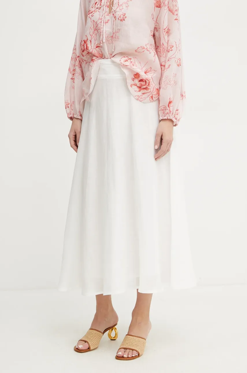 Marella fustă NIPPON culoarea alb, maxi, evazati, 2513101082200