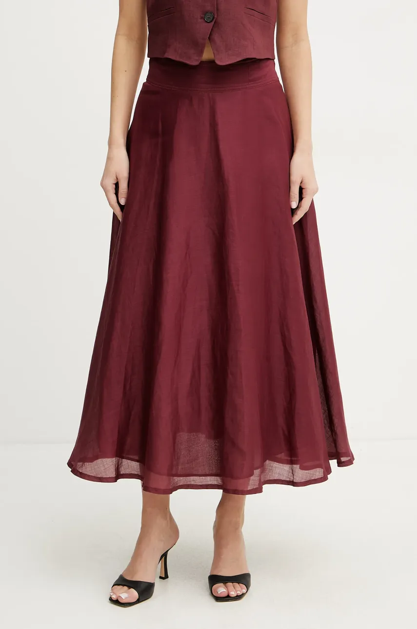 Marella fustă NIPPON culoarea bordo, maxi, evazati, 2513101082200