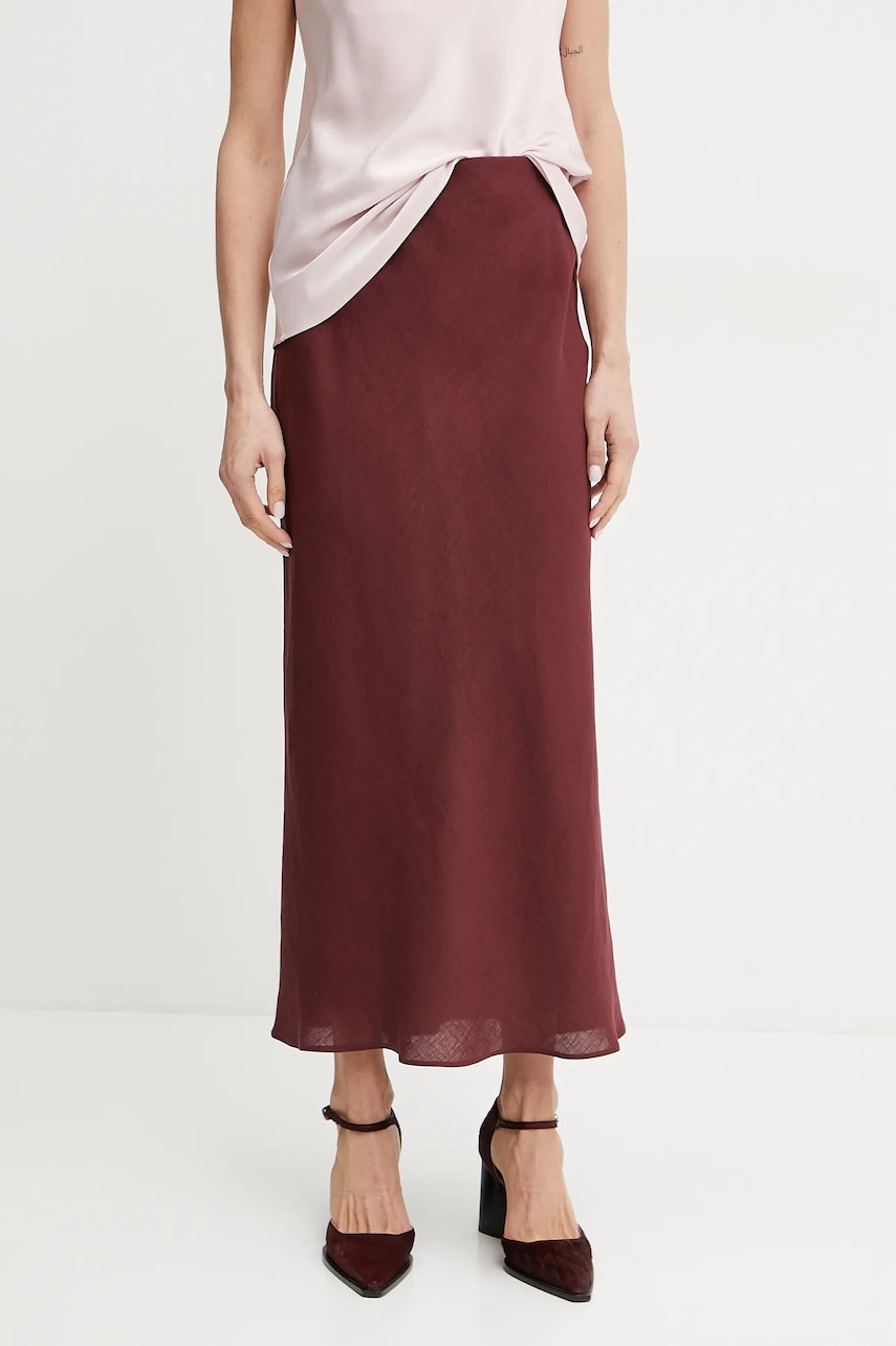 Marella fusta din in Emme by Marella culoarea bordo, maxi, evazati, 2515101032200 Marella fusta din in Emme by Marella culoarea bordo, maxi, evazati, 2515101032200
