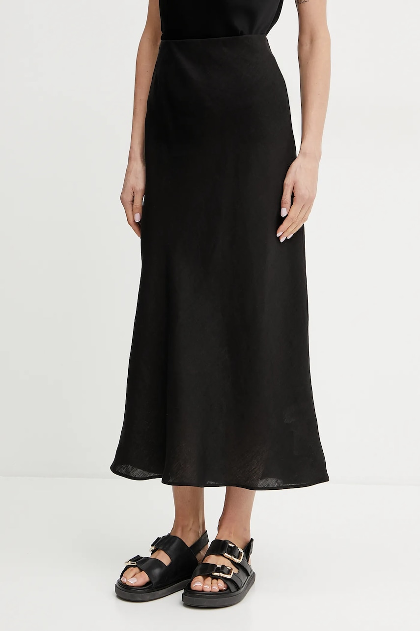 Marella fusta din in Emme by Marella culoarea negru, maxi, evazati, 2515101032200 Marella fusta din in Emme by Marella culoarea negru, maxi, evazati, 2515101032200