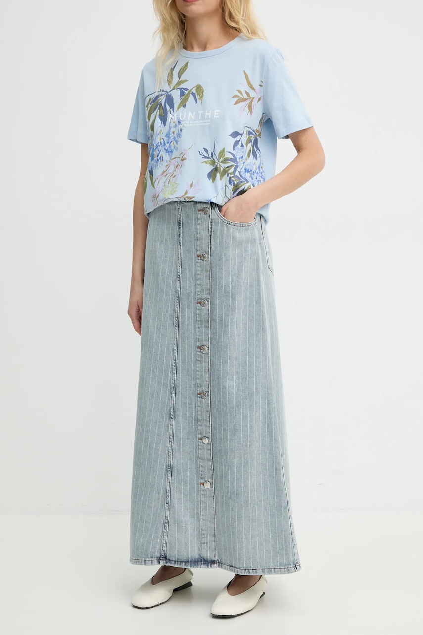 MUNTHE fusta jeans SAIMA maxi, evazati, 244121424405 MUNTHE fusta jeans SAIMA maxi, evazati, 244121424405