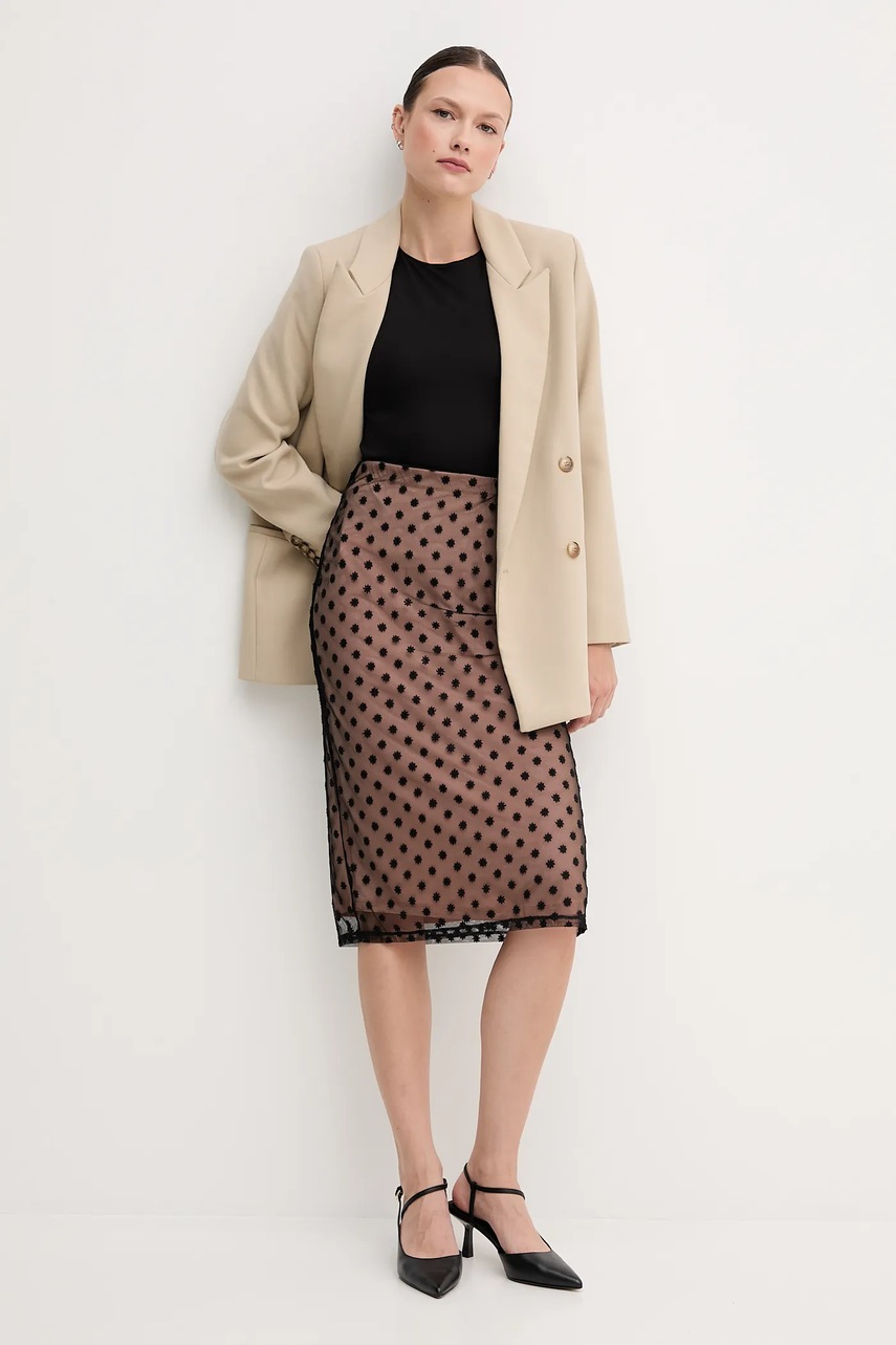 Юбка Sisley цвет чёрный midi прямая 4S3DL002O