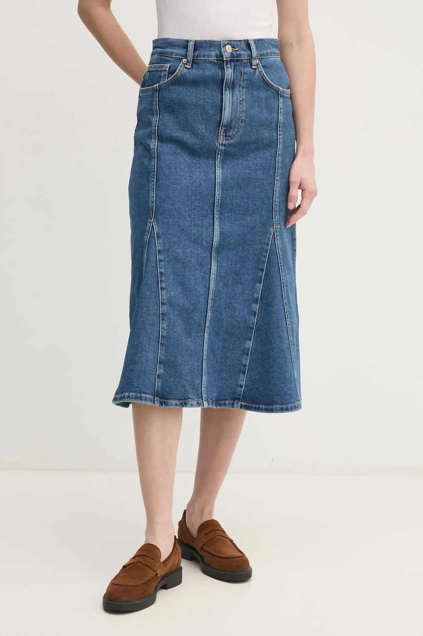 Sisley fusta jeans midi, evazati, 41GTL002N Sisley fusta jeans midi, evazati, 41GTL002N