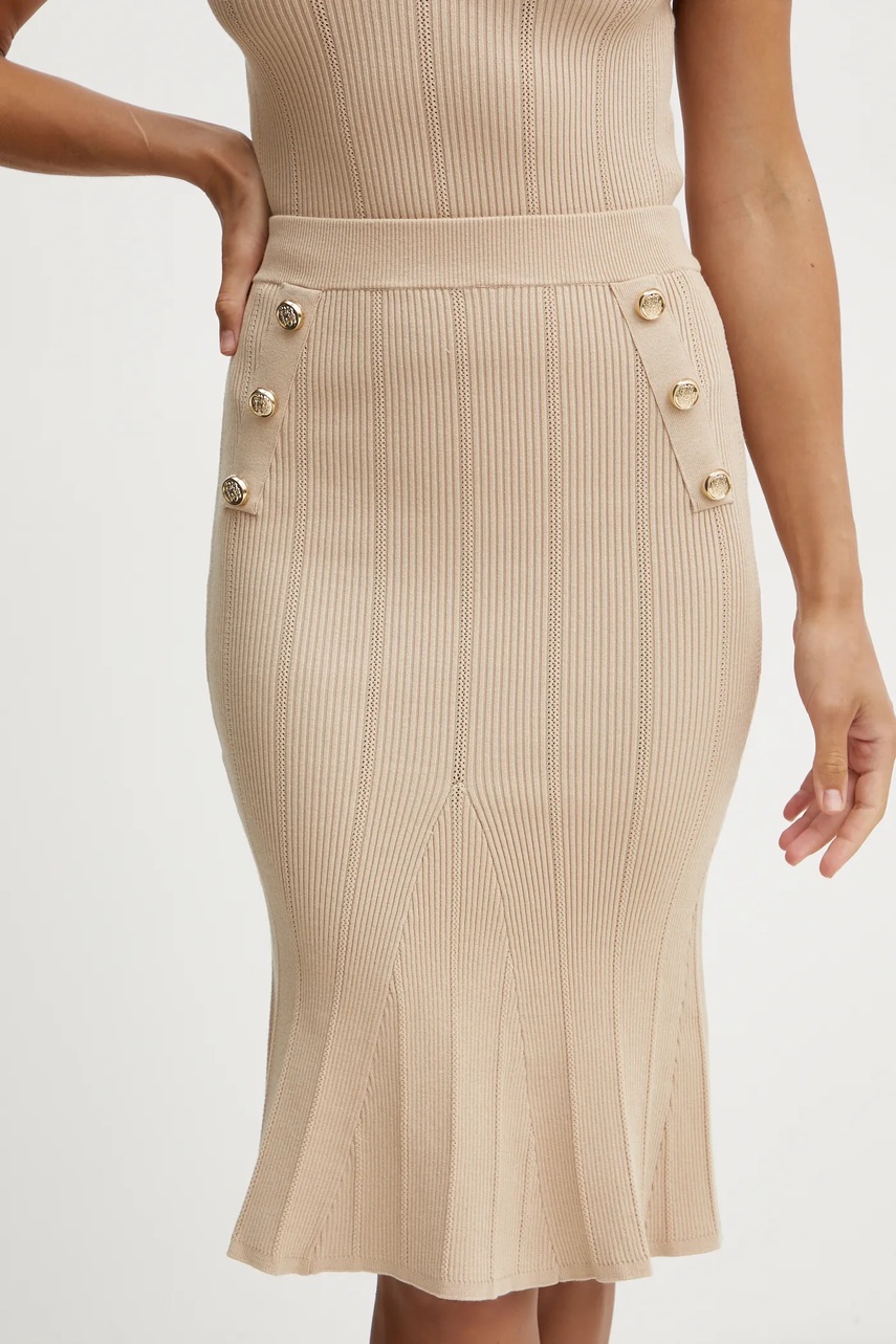 

Пола Marciano Guess GRACE в бежово среднодълга със стандартна кройка 5RGD07 5810Z, Бежов