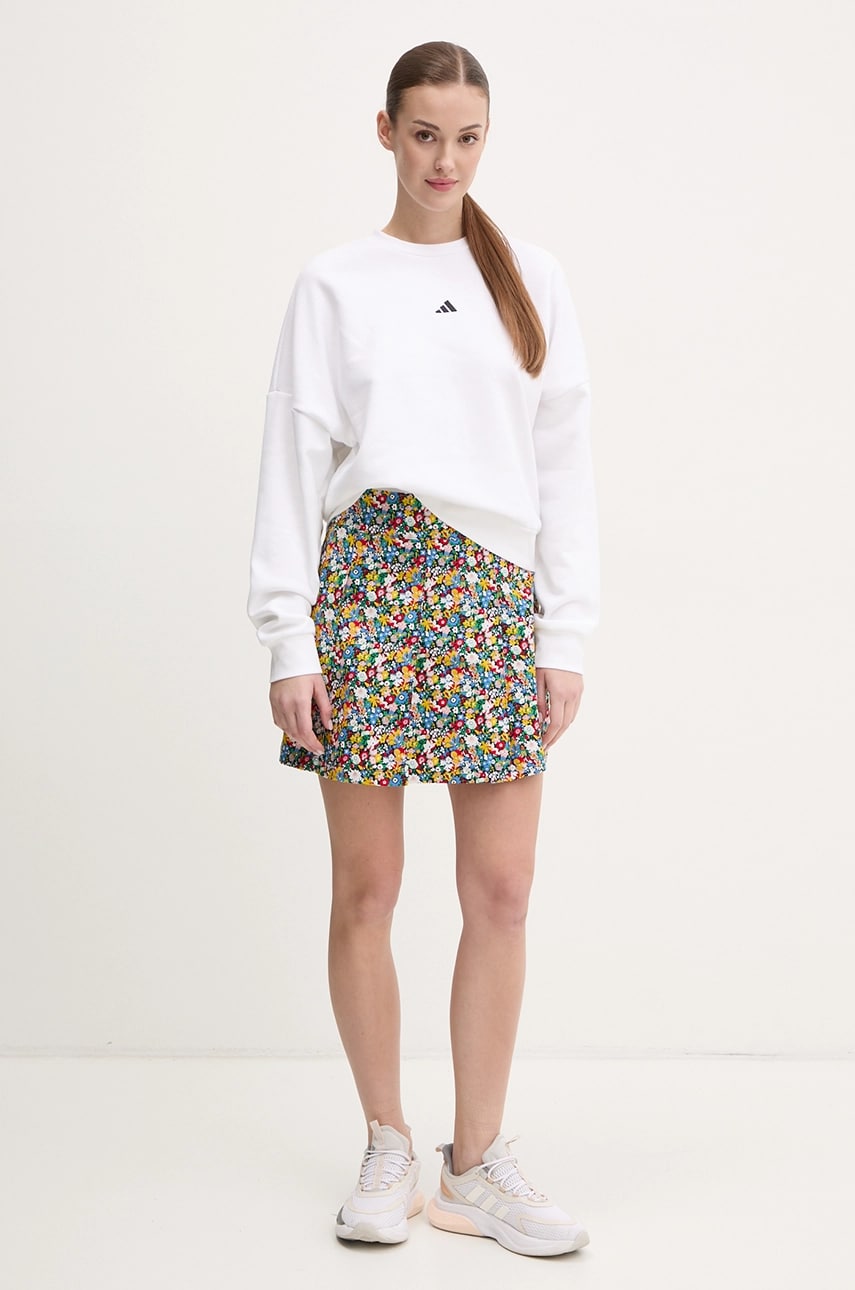 Хлопковая юбка adidas Originals Liberty mini расклешённая JC7774 Хлопковая юбка adidas Originals Liberty mini расклешённая JC7774