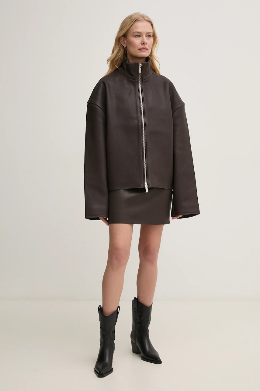 Кожаная юбка Remain цвет коричневый mini карандаш 502395575 Кожаная юбка Remain цвет коричневый mini карандаш 502395575