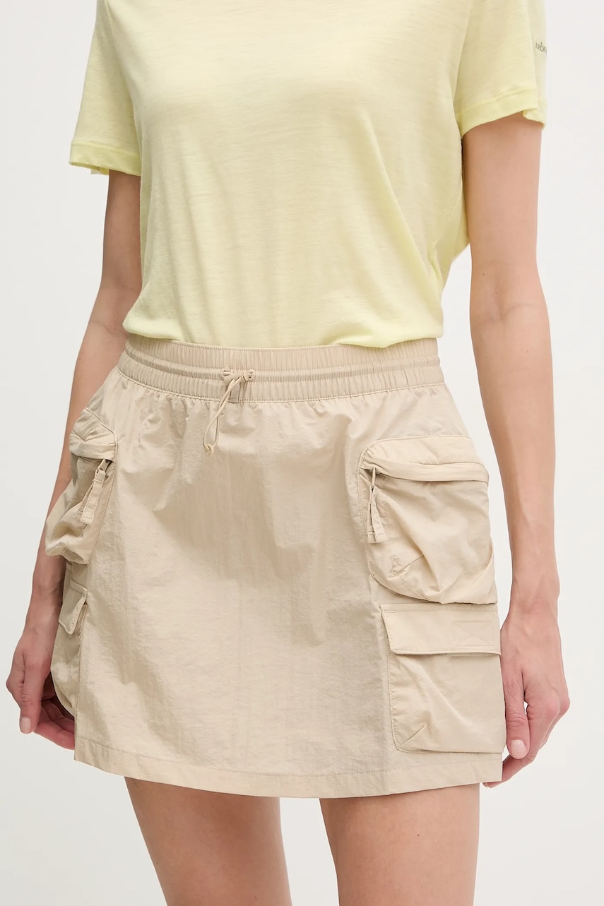 Columbia fustă sport Elevated View culoarea bej, mini, drept, 2118791