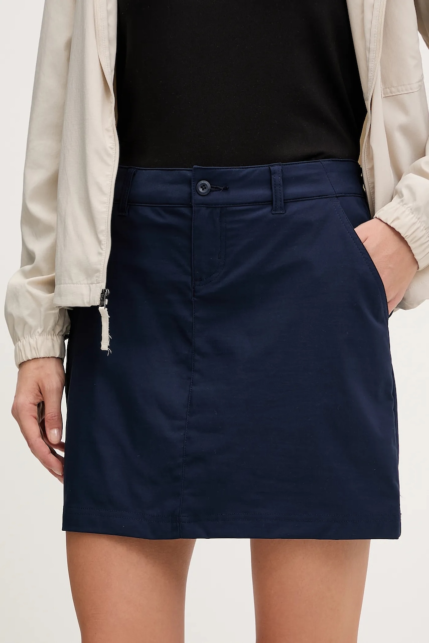 Columbia fustă sport Leslie Falls culoarea bleumarin, mini, drept, 2140391