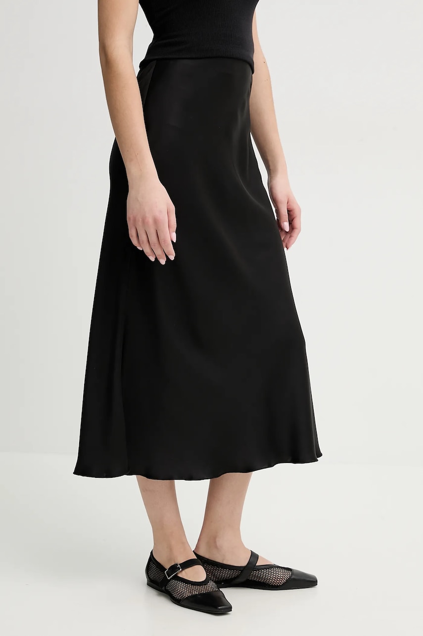 Nanushka fusta RAZI culoarea negru, maxi, drept, NW24CRSK02599 Nanushka fusta RAZI culoarea negru, maxi, drept, NW24CRSK02599