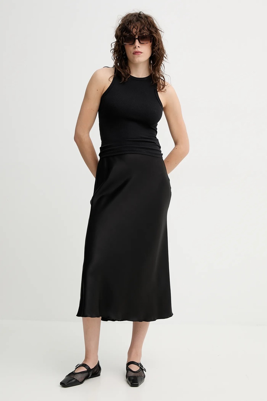Юбка Nanushka RAZI цвет чёрный maxi прямая NW24CRSK02599 Юбка Nanushka RAZI цвет чёрный maxi прямая NW24CRSK02599