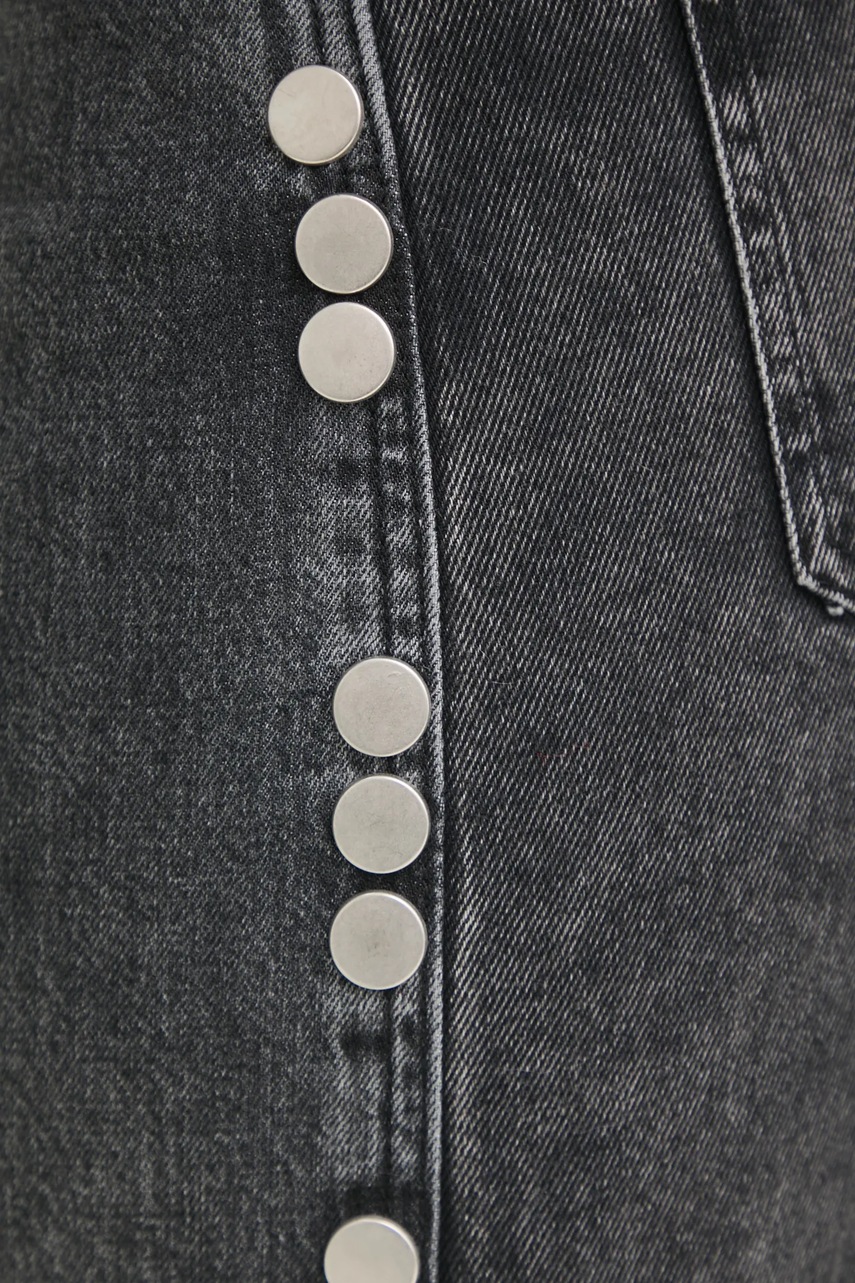 Τζιν φούστα Gestuz χρώμα: γκρι, 10909769 φωτογραφία