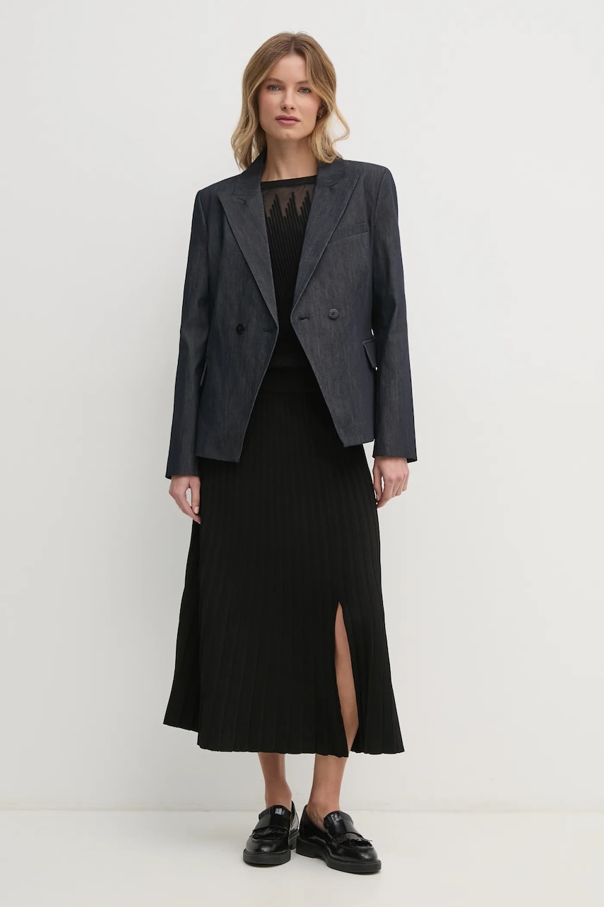 Юбка Dkny цвет чёрный midi расклешённая P4JRAT77 Юбка Dkny цвет чёрный midi расклешённая P4JRAT77