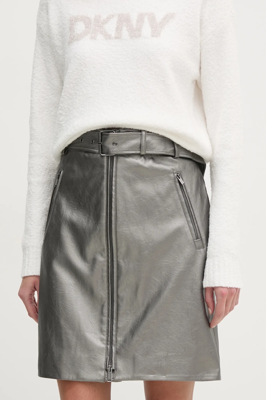 Dkny fusta culoarea gri, mini, drept, P4JN6XIM Dkny fusta culoarea gri, mini, drept, P4JN6XIM