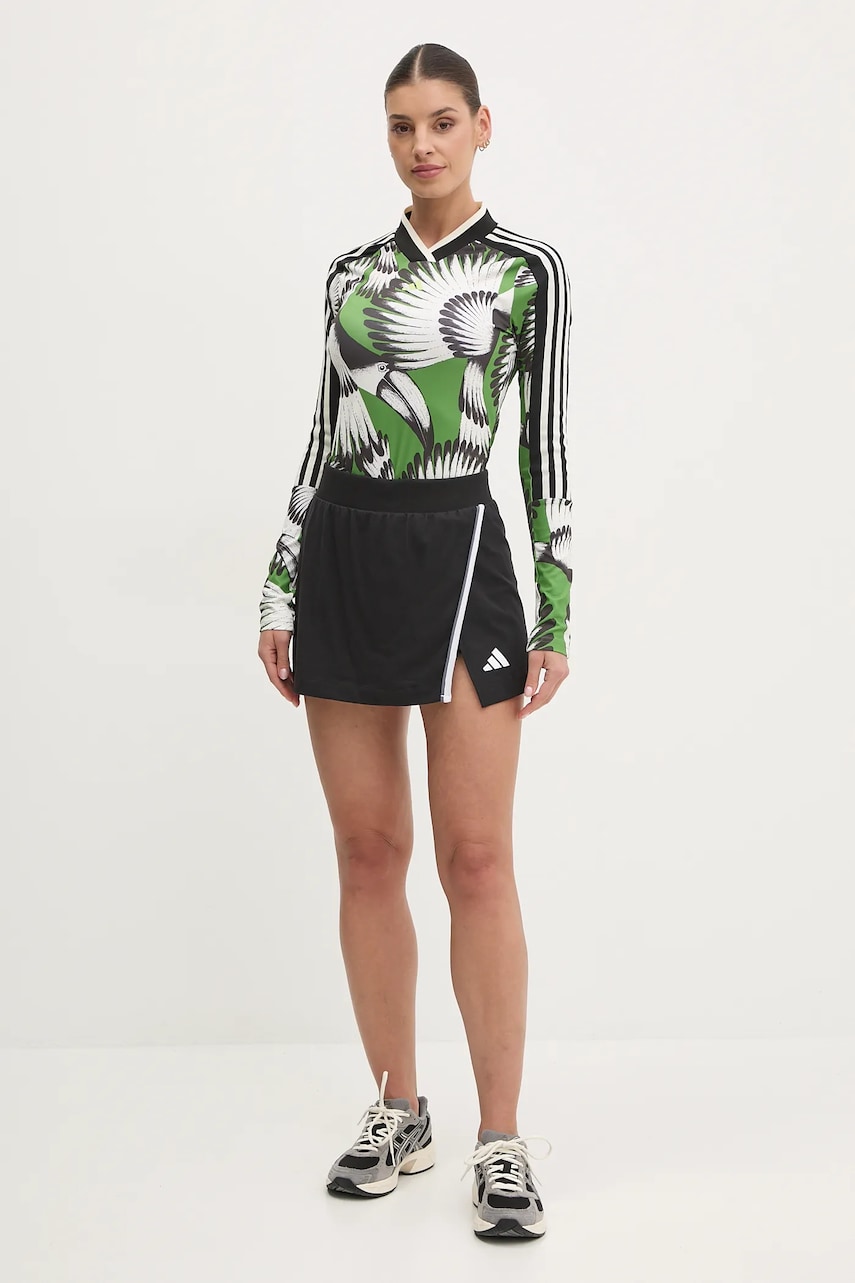 Юбка adidas W CB Color Pop цвет чёрный mini расклешённая JG6213 Юбка adidas W CB Color Pop цвет чёрный mini расклешённая JG6213