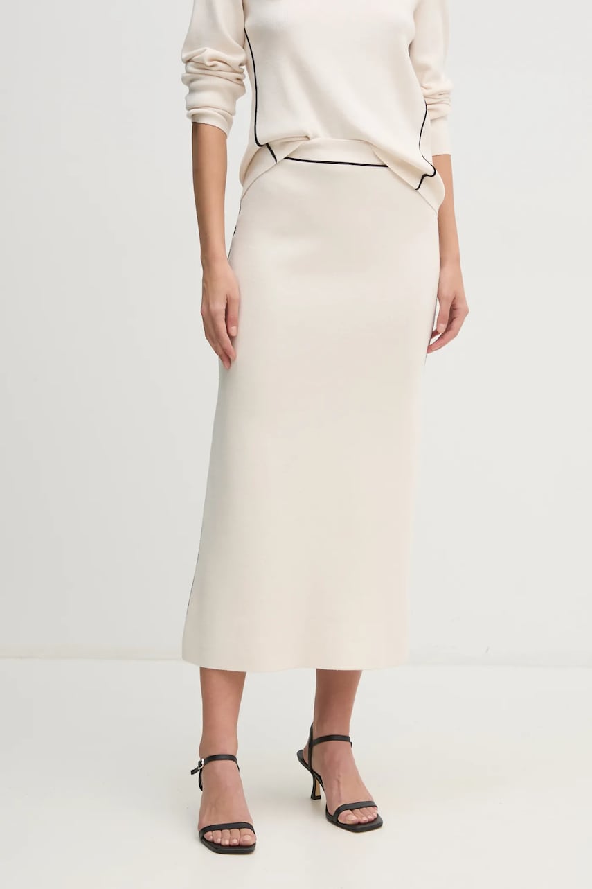 OUI fusta culoarea bej, maxi, drept, 90658 OUI fusta culoarea bej, maxi, drept, 90658