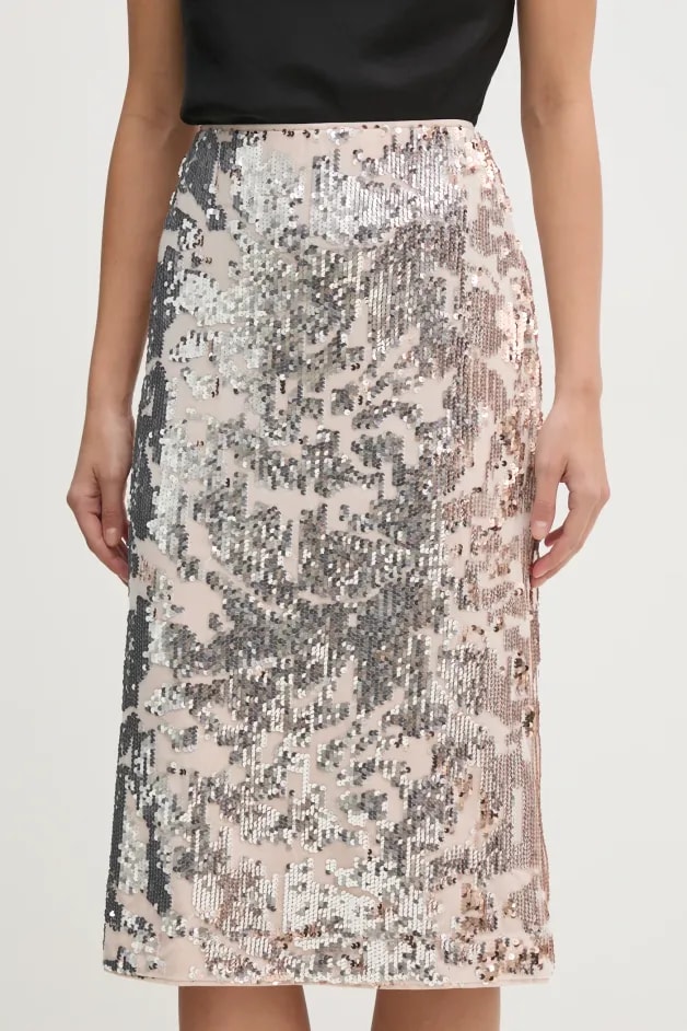 OUI fusta culoarea bej, midi, creion, 90971 OUI fusta culoarea bej, midi, creion, 90971