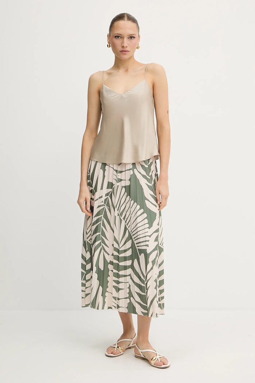 Юбка OUI цвет зелёный maxi расклешённая 93505