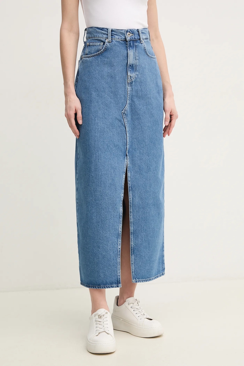 Pepe Jeans fusta jeans MAXI SKIRT HW midi, drept, PL901185ND3R