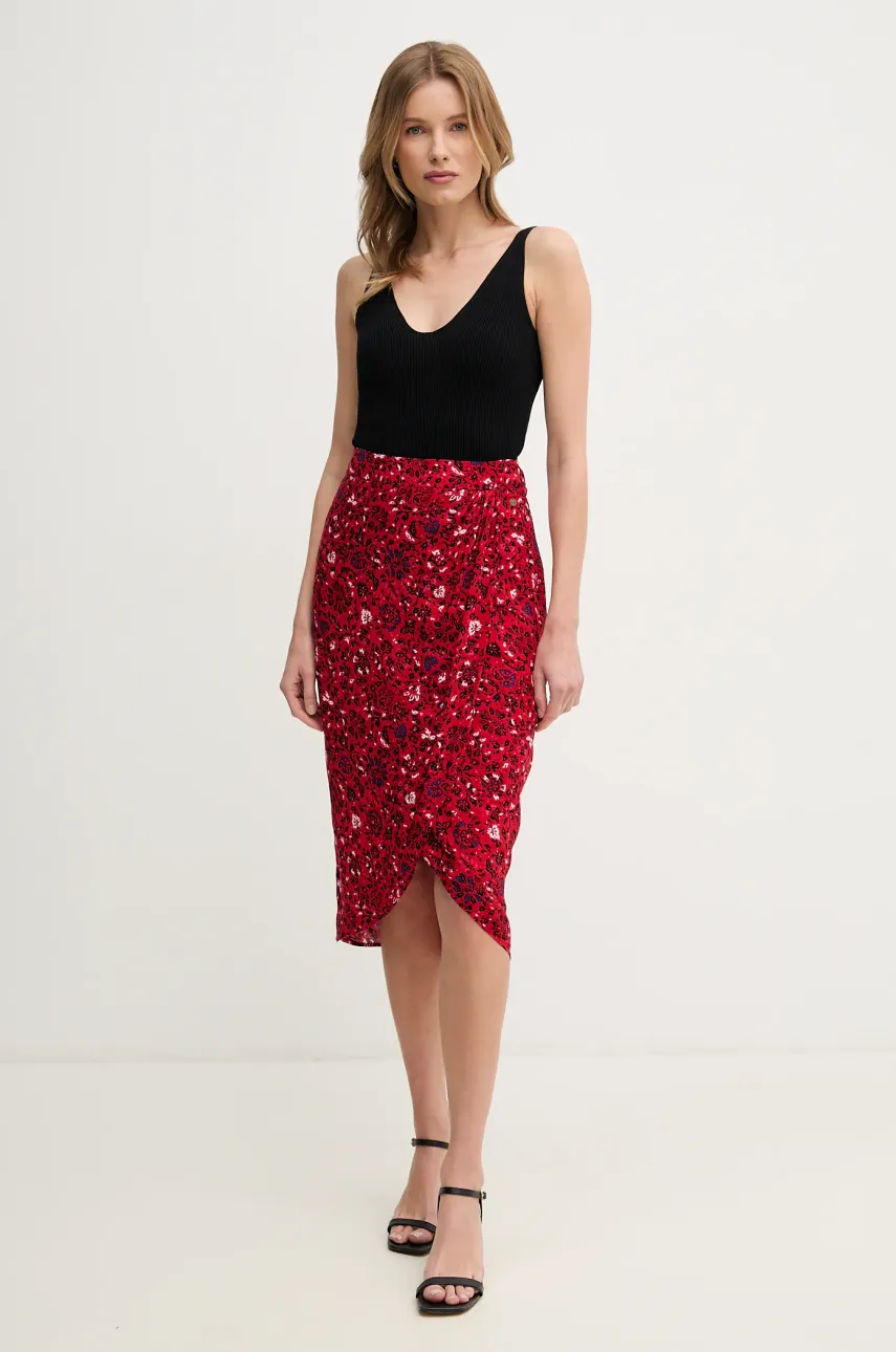 Юбка Pepe Jeans CLAU цвет красный midi прямая PL901199 Юбка Pepe Jeans CLAU цвет красный midi прямая PL901199