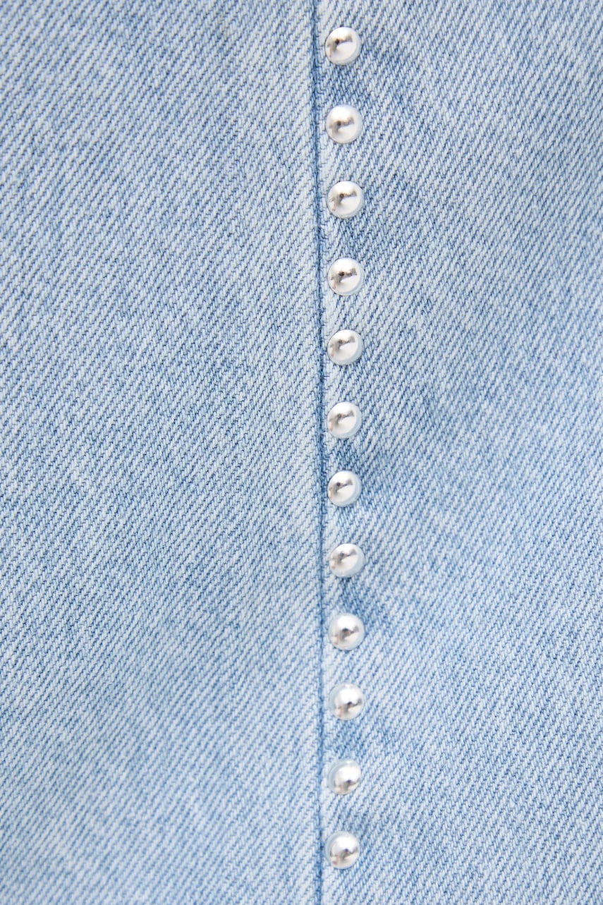 Bavlnená rifľová sukňa MAXI SKIRT HW STUD