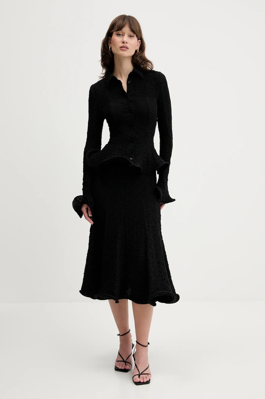 Юбка MSGM цвет чёрный midi расклешённая 3842MDD06.257317 Юбка MSGM цвет чёрный midi расклешённая 3842MDD06.257317
