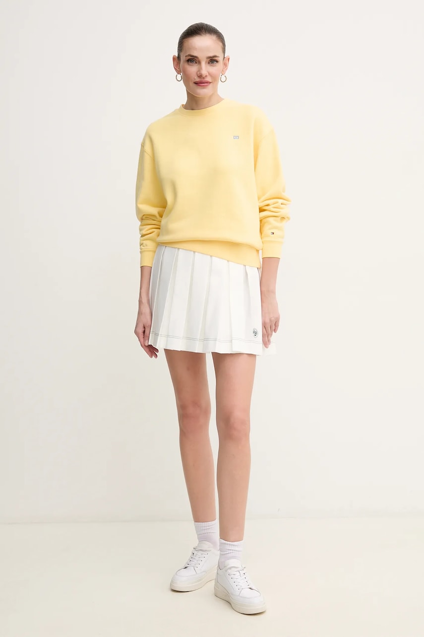 Юбка Lacoste цвет белый mini расклешённая JF7302 Юбка Lacoste цвет белый mini расклешённая JF7302