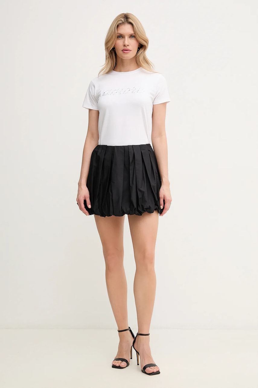 Хлопковая юбка Pinko цвет чёрный mini расклешённая 105183 A2LD Хлопковая юбка Pinko цвет чёрный mini расклешённая 105183 A2LD