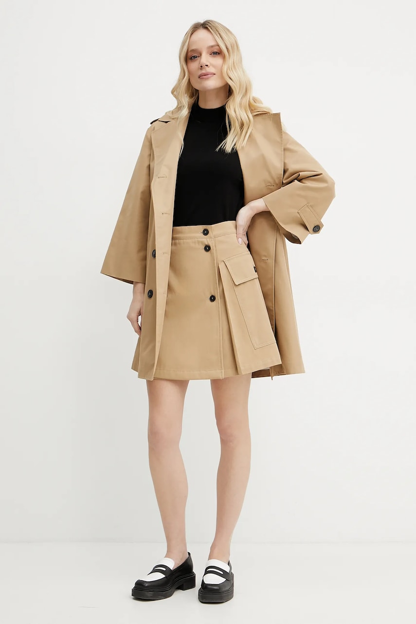 Хлопковая юбка Weekend Max Mara цвет зелёный mini расклешённая 2515101021600 Хлопковая юбка Weekend Max Mara цвет зелёный mini расклешённая 2515101021600