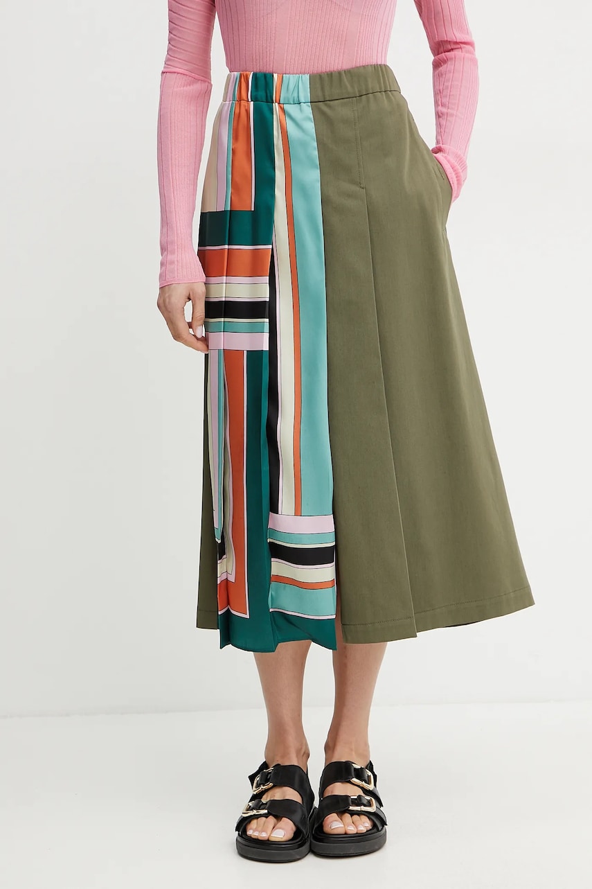 Weekend Max Mara fustă culoarea verde, midi, evazati, 2515101031600 Weekend Max Mara fustă culoarea verde, midi, evazati, 2515101031600