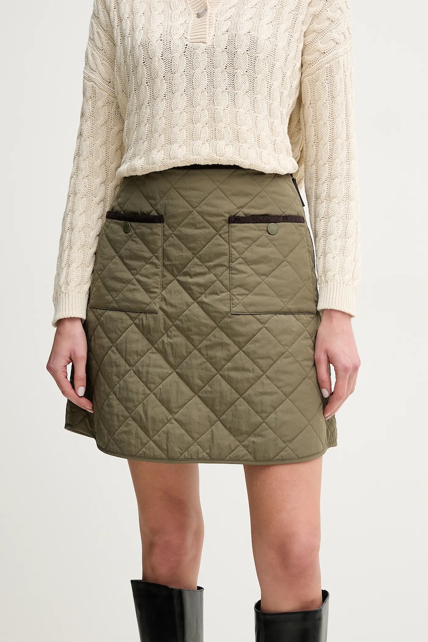 Weekend Max Mara fustă culoarea verde, mini, drept, 2515101041600