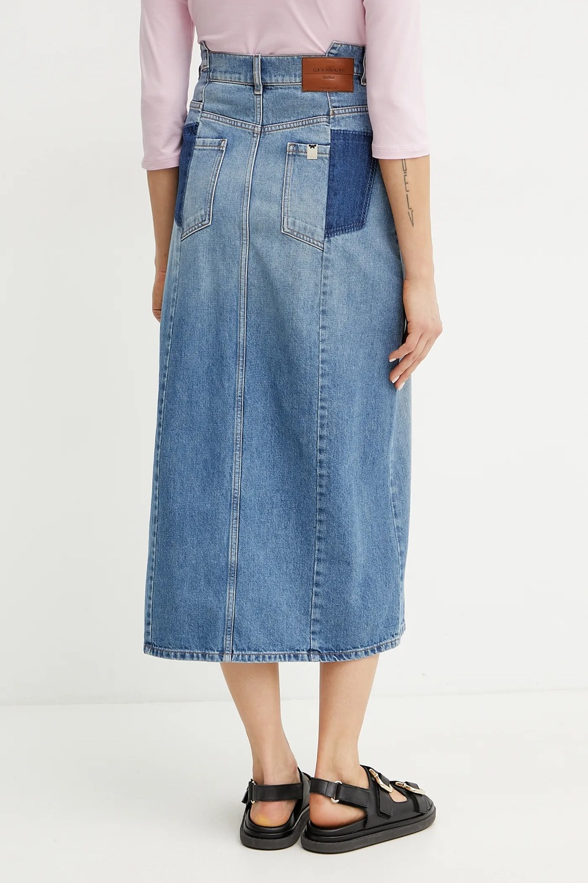 Βαμβακερή τζιν φούστα Weekend Max Mara χρώμα: μπλε, 2515101061600 φωτογραφία