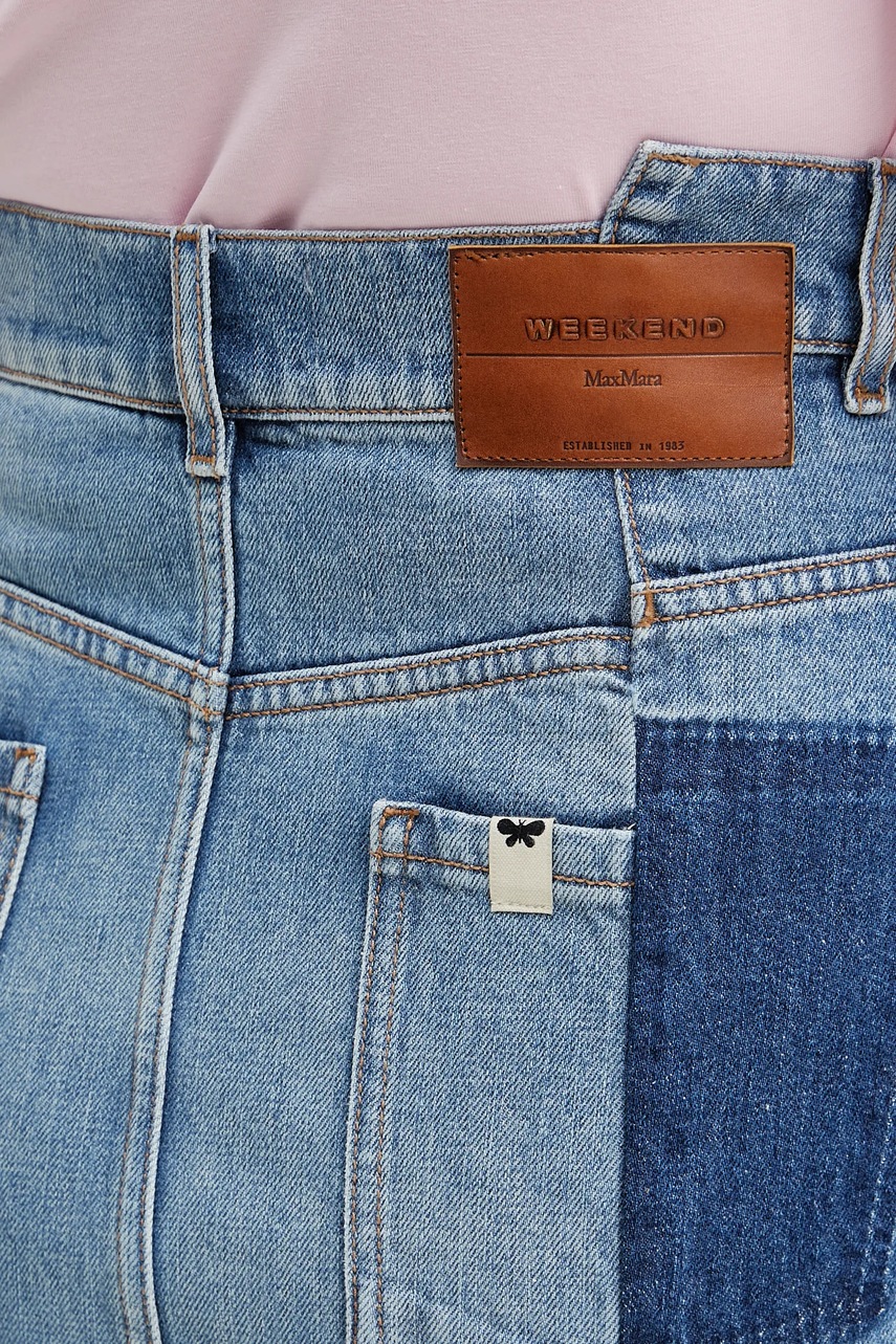 Βαμβακερή τζιν φούστα Weekend Max Mara χρώμα: μπλε, 2515101061600 φωτογραφία