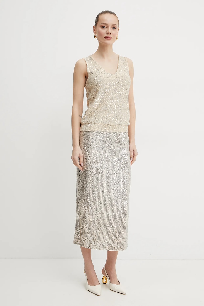 Юбка Weekend Max Mara цвет серебрянный maxi прямая 2515771011600 Юбка Weekend Max Mara цвет серебрянный maxi прямая 2515771011600