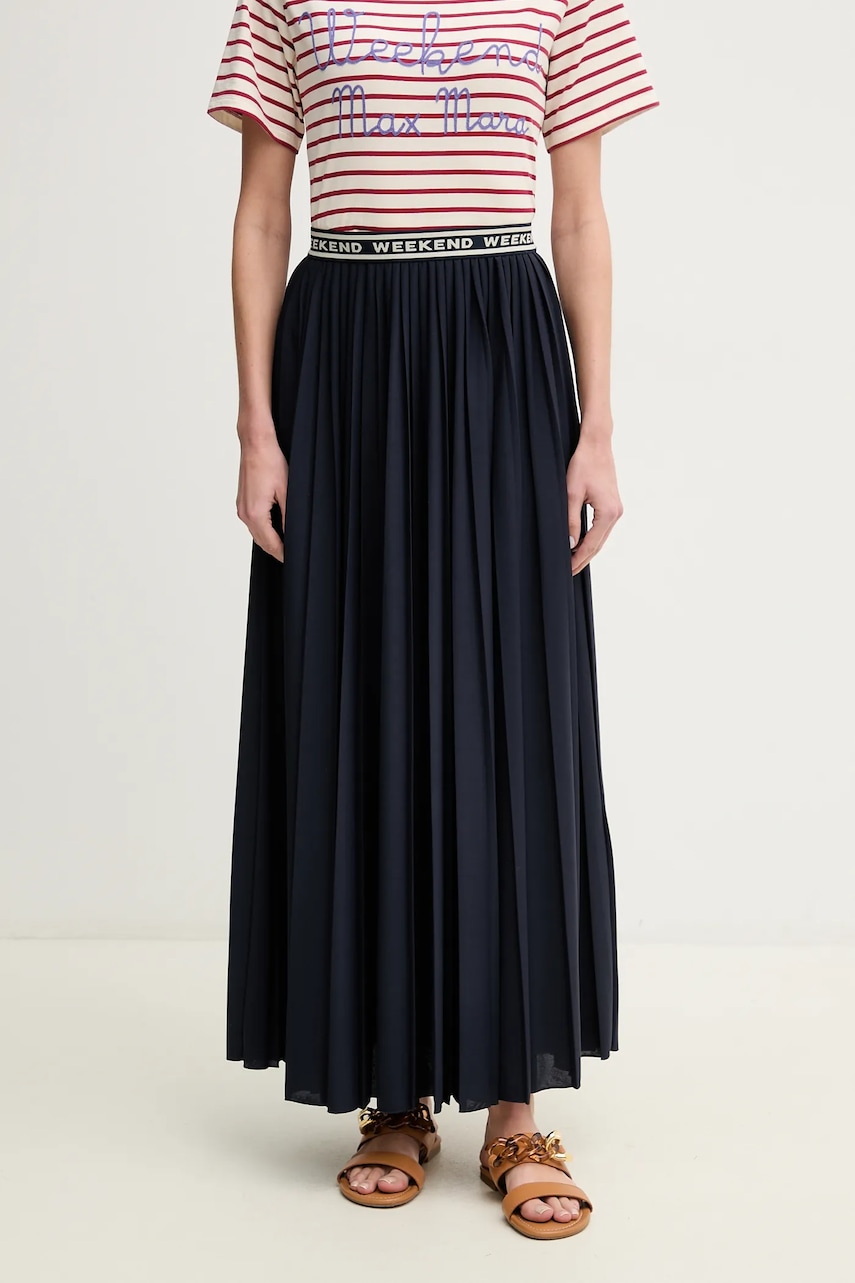 Weekend Max Mara fusta culoarea albastru marin, maxi, evazati, 2515771031600