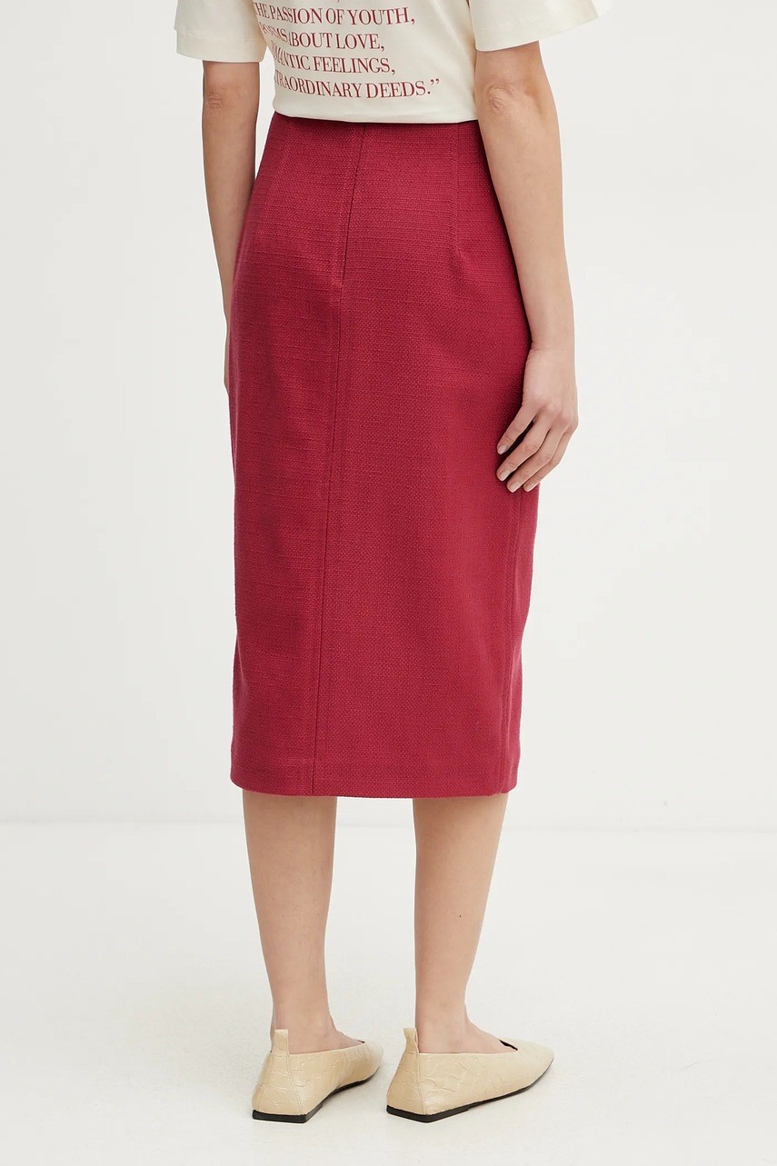 Weekend Max Mara pamut szoknya piros, midi, egyenes, 2515101026600 termék 2. képe