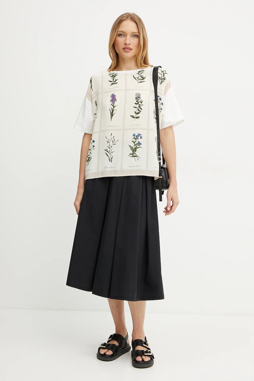 Хлопковая юбка Weekend Max Mara цвет чёрный midi расклешённая 2515101032600 Хлопковая юбка Weekend Max Mara цвет чёрный midi расклешённая 2515101032600