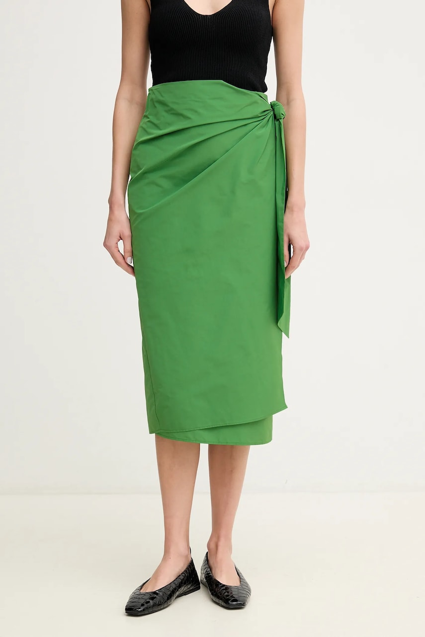 Weekend Max Mara fustă culoarea verde, midi, drept, 2515101042600 Weekend Max Mara fustă culoarea verde, midi, drept, 2515101042600