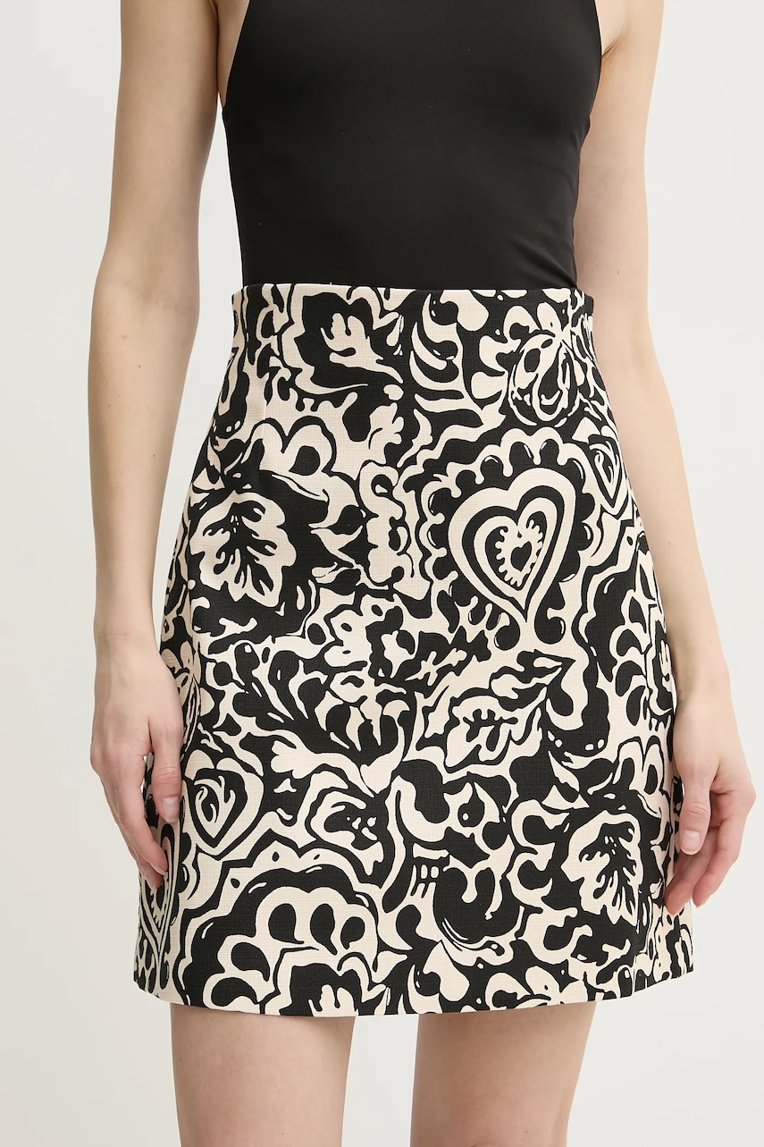 Weekend Max Mara fusta culoarea bej, mini, drept, 2515101052600 Weekend Max Mara fusta culoarea bej, mini, drept, 2515101052600