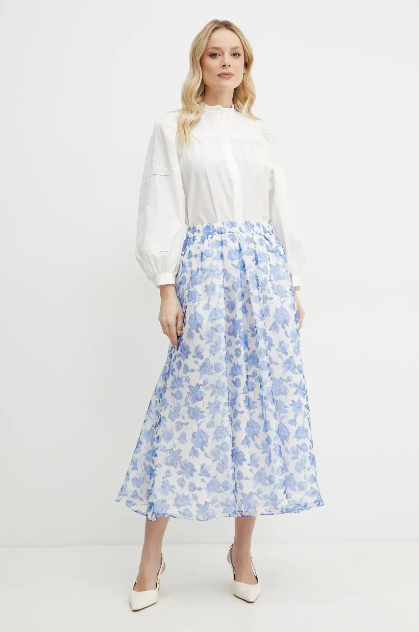 Weekend Max Mara fusta de matase culoarea violet, midi, evazati, 2515101072600