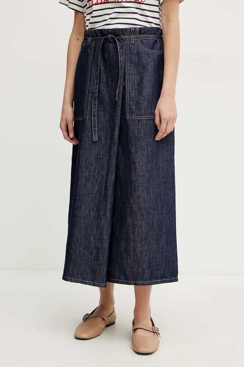 Weekend Max Mara fustă culoarea albastru marin, midi, drept, 2515101082600 Weekend Max Mara fustă culoarea albastru marin, midi, drept, 2515101082600