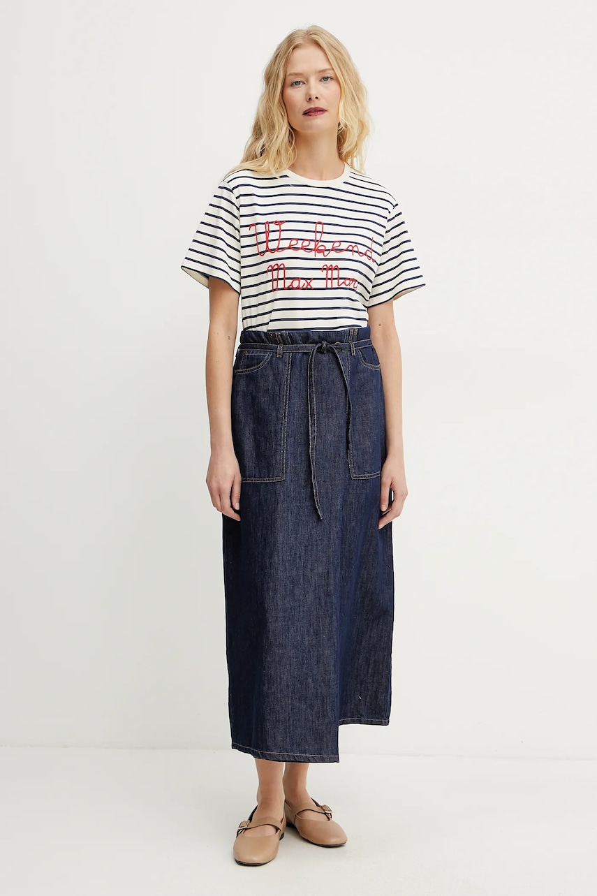 Юбка Weekend Max Mara цвет синий midi прямая 2515101082600 Юбка Weekend Max Mara цвет синий midi прямая 2515101082600