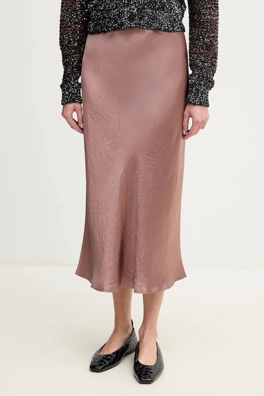 MM fustă culoarea roz, midi, creion, 2516101017600