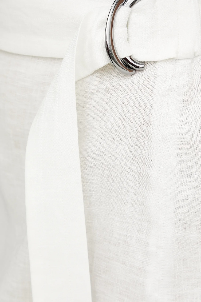 Λινή φούστα MM χρώμα: άσπρο, 2516101018600 φωτογραφία