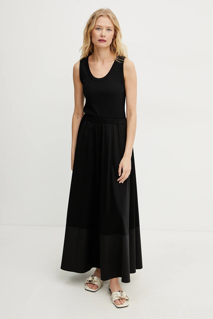 Юбка MM цвет чёрный maxi расклешённая 2516771028600 Юбка MM цвет чёрный maxi расклешённая 2516771028600