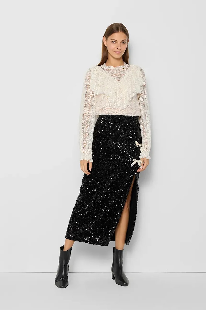 Bizuu fustă HOBO culoarea negru, midi, drept, SPODNICA HOBO_CZARNY_AW24 Bizuu fustă HOBO culoarea negru, midi, drept, SPODNICA HOBO_CZARNY_AW24