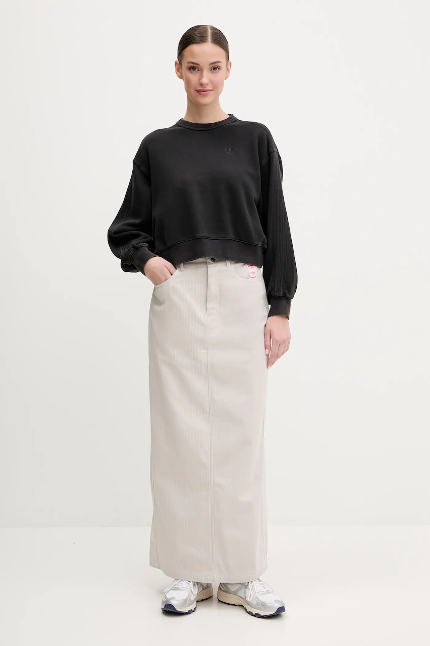 Хлопковая юбка adidas Originals AOP MAXI SKIRT цвет бежевый maxi прямая JC8854 Хлопковая юбка adidas Originals AOP MAXI SKIRT цвет бежевый maxi прямая JC8854